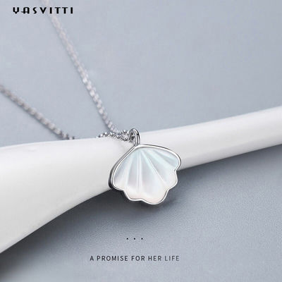 Perla Shell Natural Clavicle Chain Necklace 925 Sterling Silver Necklace