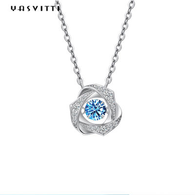 2g collar el 1.64ft de la circona de la novia 18k Sterling Silver Pendant Necklace Cubic