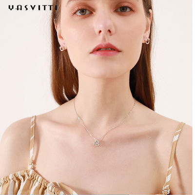 2g collar el 1.64ft de la circona de la novia 18k Sterling Silver Pendant Necklace Cubic