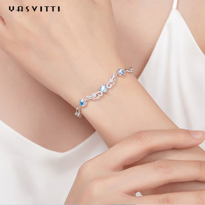 azul geométrico 925 Topaz Bracelet de 6.2g los 0.21m Sterling Silver Jewelry Bracelets Inlaid