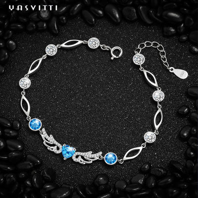 azul geométrico 925 Topaz Bracelet de 6.2g los 0.21m Sterling Silver Jewelry Bracelets Inlaid