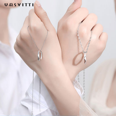 collar de plata sólido de acero inoxidable de Ring Necklace 0.14oz del amor de 2m m los 33ft