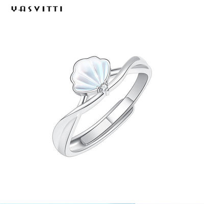los 0.14cm 1.8g Sterling Silver Jewelry Rings Shell formaron el anillo de plata del partido 925