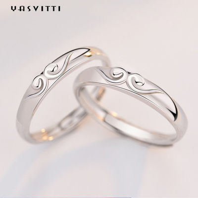 925 anillos dorados de plata de la plata del aniversario de boda del compromiso de los anillos de los pares