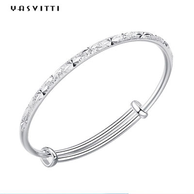 pulsera ajustable para mujer del tirón de los 9.84in 0.16oz Sterling Silver Jewelry Bracelets Push