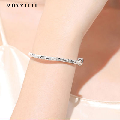 pulsera ajustable para mujer del tirón de los 9.84in 0.16oz Sterling Silver Jewelry Bracelets Push