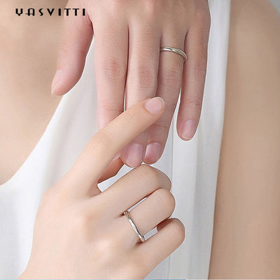 SGS de la alianza de boda S925 Sterling Silver Couple Rings de los 0.21cm 0.07oz Mobius