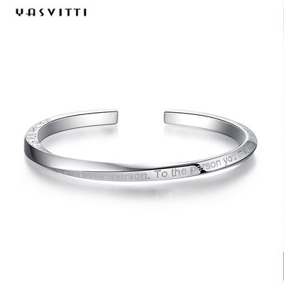 los 0.06m 4.5g juntan el ODM de Sterling Silver Bangle Bracelets de la pulsera del puño