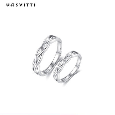 SGS Sterling Silver plateado platino de 0.07oz los 0.14cm Sterling Silver Jewelry Rings