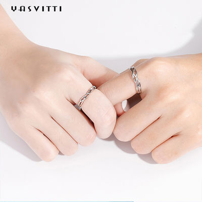 SGS Sterling Silver plateado platino de 0.07oz los 0.14cm Sterling Silver Jewelry Rings