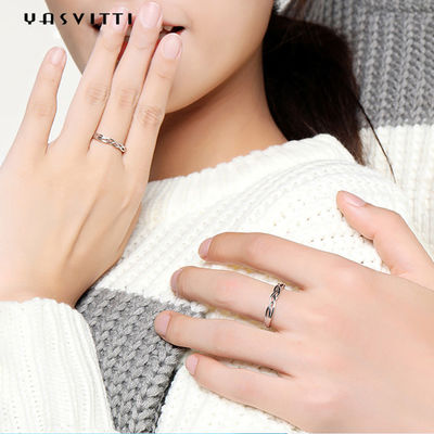 SGS Sterling Silver plateado platino de 0.07oz los 0.14cm Sterling Silver Jewelry Rings