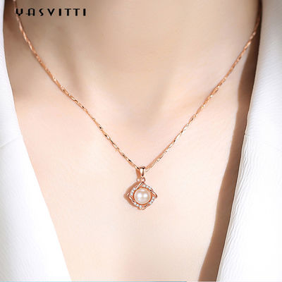 perla Diamond Necklace de la Navidad 8g Sterling Silver Jewelry Necklaces 14K 28m m de los 45.5cm