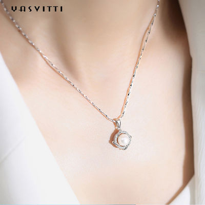 perla Diamond Necklace de la Navidad 8g Sterling Silver Jewelry Necklaces 14K 28m m de los 45.5cm