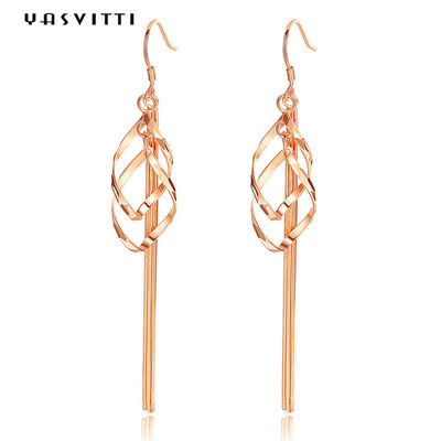 OEM bohemio Valentine Gold Earring Hooks de los pendientes del estilo 3.5g de los 7.5x1.1cm