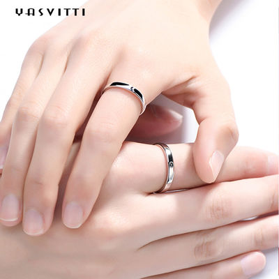 2gram 0.07oz Sun y zircon Sterling Silver Ring simple de los anillos 3A de la luna