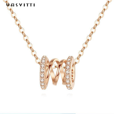 colgante de plata puro de Diamond Studded Necklace Clavicle Waist 18k del cumpleaños de 2.64g los 40cm