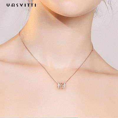 colgante de plata puro de Diamond Studded Necklace Clavicle Waist 18k del cumpleaños de 2.64g los 40cm