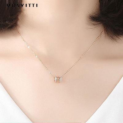colgante de plata puro de Diamond Studded Necklace Clavicle Waist 18k del cumpleaños de 2.64g los 40cm