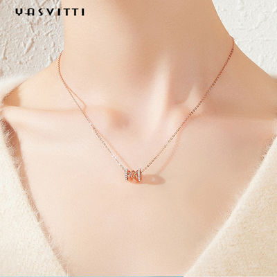 colgante de plata puro de Diamond Studded Necklace Clavicle Waist 18k del cumpleaños de 2.64g los 40cm