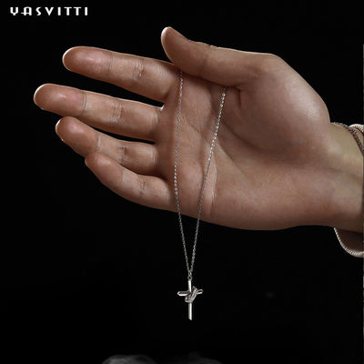 los 0.5M 1,92 gramos Sterling Silver Necklace Chains 24k niquelan el collar de cadena cruzado libre