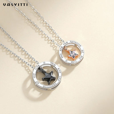estrella Diamond Necklace de los 6.3in 316L SS Sterling Silver Jewelry Necklaces 1.3g