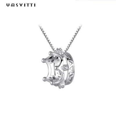 los 6.3in 3 collar pendiente de la corona cúbica del Zircon de Sterling Silver Jewelry Necklaces 5A del gramo