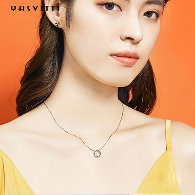 los 6.3in 3 collar pendiente de la corona cúbica del Zircon de Sterling Silver Jewelry Necklaces 5A del gramo