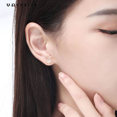 el oro de 0.25oz los 0.07cm Sterling Silver Earrings 14K plateó a Shell Earrings de plata