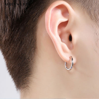 pendientes de acero inoxidables para hombre del aro de 0.07oz los 0.12cm Sterling Silver Jewelry Earrings 316L