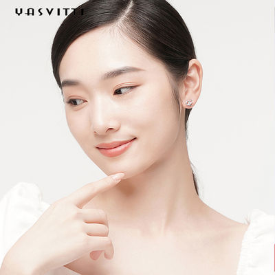 blanco 925 Sterling Silver Stud del ODM de 2.87g los 0.39in Sterling Silver Heart Stud Earrings