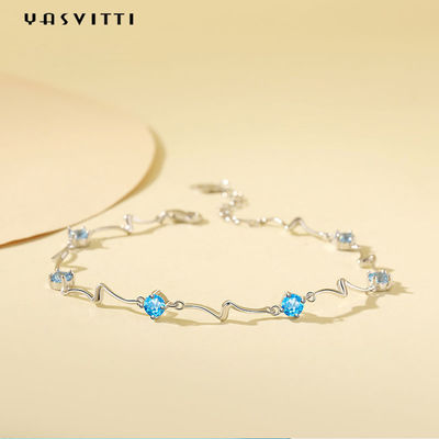 SGS ajustable de la pulsera del brazalete de 0.14oz los 0.2m Sterling Silver Jewelry Bracelets Fiancée