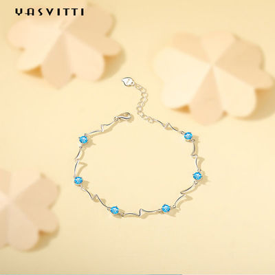 SGS ajustable de la pulsera del brazalete de 0.14oz los 0.2m Sterling Silver Jewelry Bracelets Fiancée