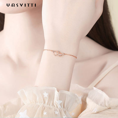 ODM los 7.8in plata 18k Rose Gold Open Heart Bracelet de 304 de los SS pulseras del resbalador