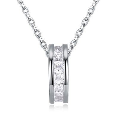 Cadena del temperamento de la moda de Sterling Silver 925 Diamond Small Pretty Waist Necklace
