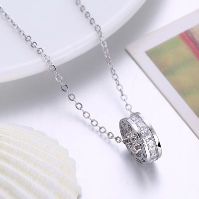 Cadena del temperamento de la moda de Sterling Silver 925 Diamond Small Pretty Waist Necklace