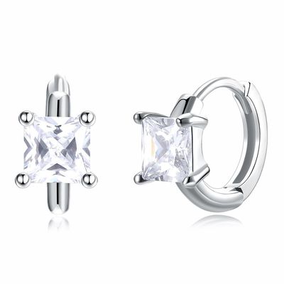 los 1.2cm 316L SS ajustan los pendientes 3A CZ Sterling Silver Stud Earrings de la circona cúbica