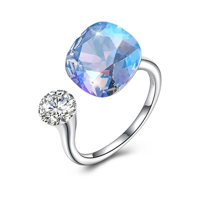 3,43 banda abierta Diamond Ring de la graduación del gramo los 0.5cm Sterling Silver Jewelry Sets 925