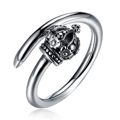 anillos formados corona de Ring Hypoallergenic Cluster Real Silver del compromiso de 1.39g 17.3m m