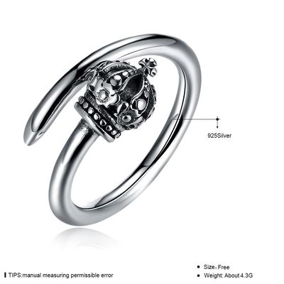 anillos formados corona de Ring Hypoallergenic Cluster Real Silver del compromiso de 1.39g 17.3m m