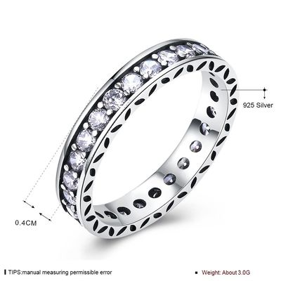 Anillo de piedra del tenis de Sterling Silver 925 AAA CZ