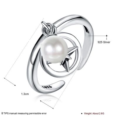 Anillo de medida adaptable de apertura de 925 Sterling Silver Mountable Pearl Pendant