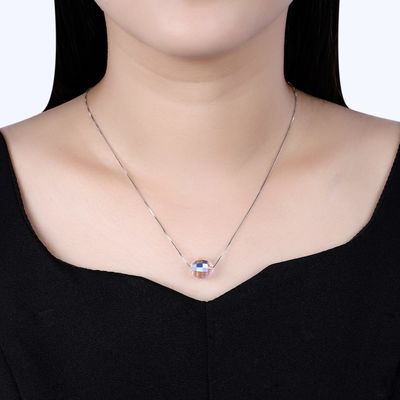 bola Aurora Crystal Diamond Necklace de 3.5g el 17in Sterling Silver Jewelry Necklaces 8m m