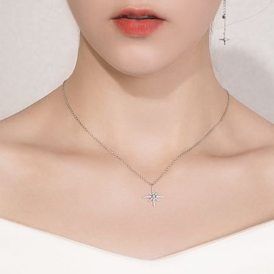 collar plateado del oro blanco de los 3x2cm Sterling Silver Necklace Chains AAAAA CZ