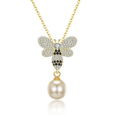 Perla 3.93g Sterling Silver Jewelry Necklaces del cristal los 0.27in de la mariposa del ODM de la moda