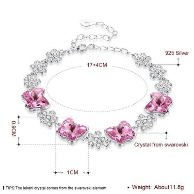 ODM el 1.4x1.6cm Sterling Silver Slider Bracelets 3,5&quot; pulseras de la circona cúbica