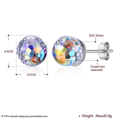 los 0.6X0.6cm 0,9 SGS del pendiente de la rótula de Sterling Silver Jewelry Earrings Birthstone del gramo