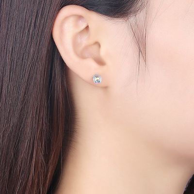 los 0.6X0.6cm 0,9 SGS del pendiente de la rótula de Sterling Silver Jewelry Earrings Birthstone del gramo