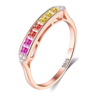 los 0.14cm hipoalérgicos 2 gramos Sterling Silver Jewelry Rings Crystal Ring