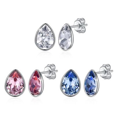 Rosa Sterling Silver Jewelry Earrings de las mujeres