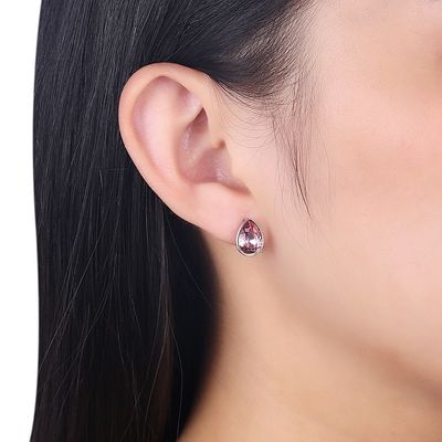 Rosa Sterling Silver Jewelry Earrings de las mujeres